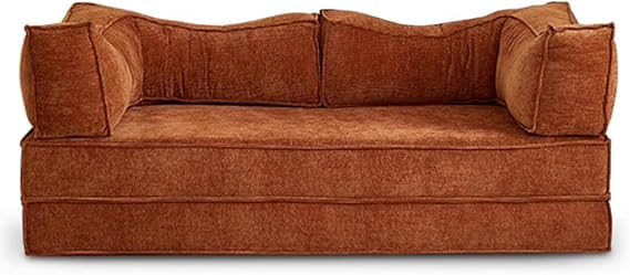 Straight Modular Sofa Bed, Two Seater Retro Color Modular Sofa, Floor Sofa Suitable for Living Room, Bedroom, Small Space, Boxed Compression Boned Sofa, Multiple Placement Methods 200*100