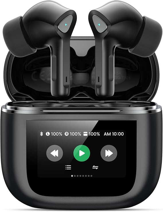 Kablosuz Kulakiçi Bluetooth 5.3 Kulaklıklar LED Dokunmatik Ekranlı 50H Çalma Süresi Derin Bas Stereo Kulak Tomurcukları Mic ile IPX7 Su Geçirmez Kulak Kulaklık Pad Tablet Dizüstü Android/iOS