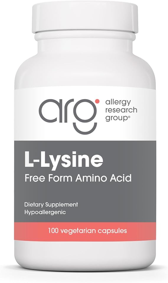 ARG L-Lysine 500 mg Free-Form Amino Acid, 100 Capsules