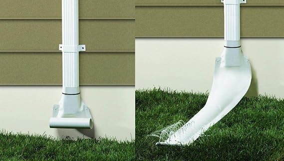 Frost King Automatic Easy-to-Install Downspout Extender for Draining Away Water, Fits All Standard Downspouts (White)