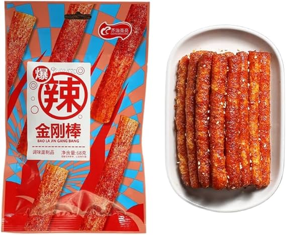Chinese Spicy Latiao, Instant Spicy Bar Snack Gift Pack, Hot and Spicy Stick, Super Spicy Tongxin Stick, Devil Spicy Gluten, Healthy Vegetarian, Spicy Konjac Silk, Leisure Snack Gift Pack (2 bags)