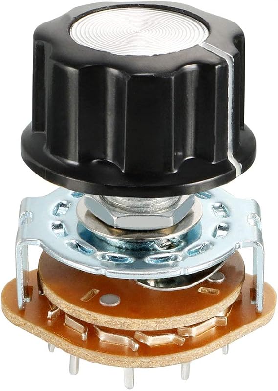 uxcell 4P3T 4 Pole 3 Throw Single Deck Band Channel Rotary Switch Selector