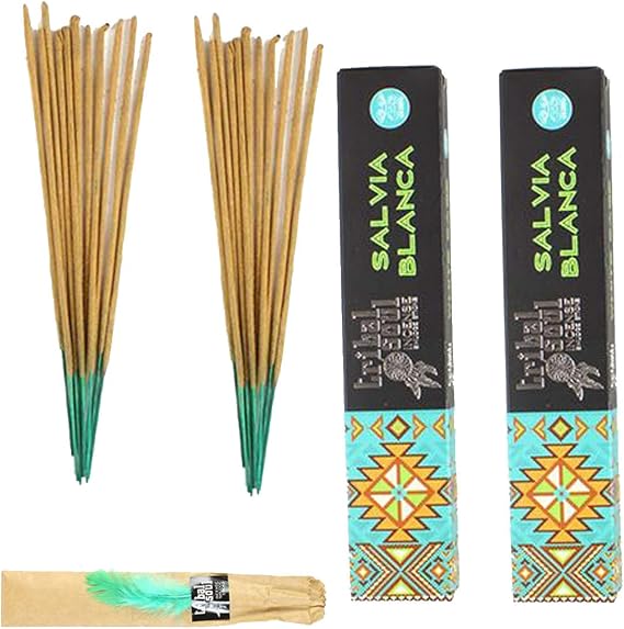 Tribal Soul White Sage Incense x 2, 15 gm boxes approx 24 Sticks Hari Darshan White Sage