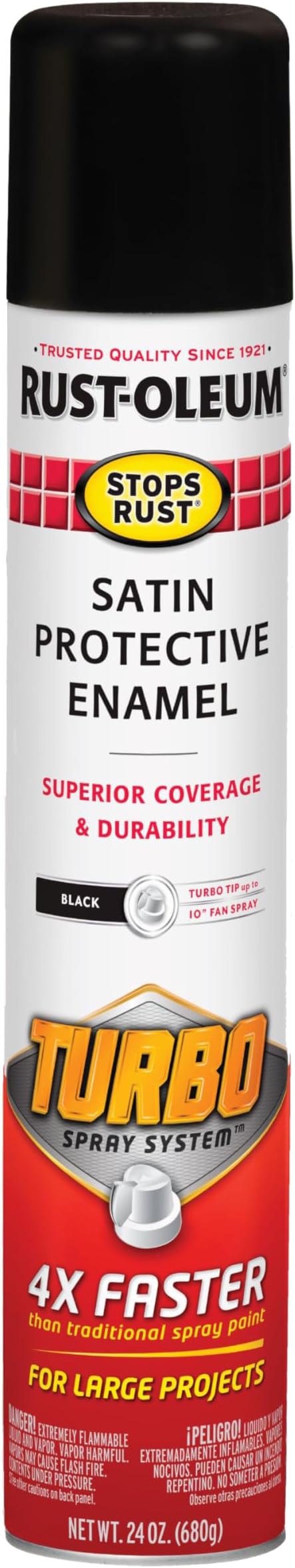 Rust-Oleum Stops Rust Turbo Spray System Spray Paint, Satin Black