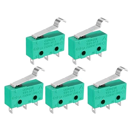 uxcell 5Pcs KW4-3Z-3 5A/250VAC Simulated R-Lever Type Micro Switches