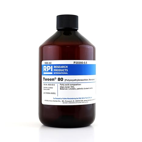 Tween 80 (Polyoxyethylenesorbitan, Monooleate), 500 Milliliters