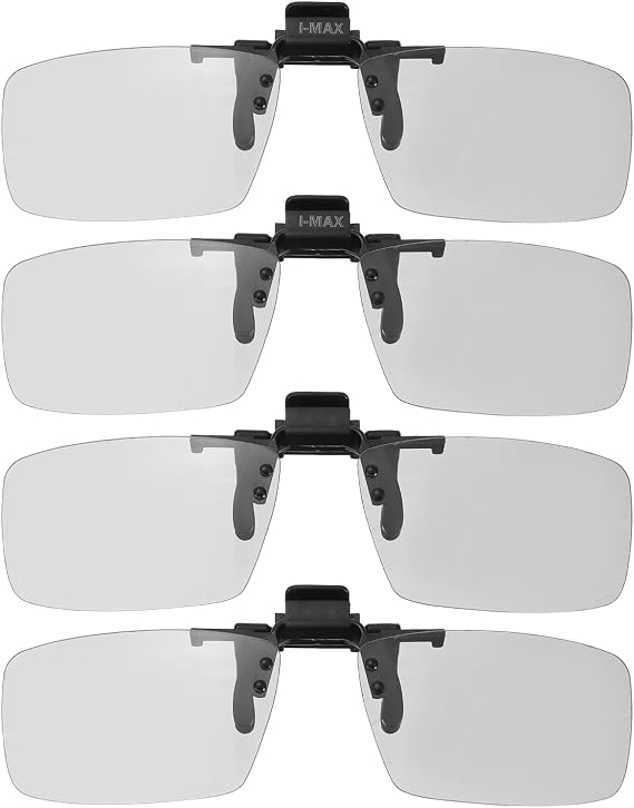 Meccanixity 偏光クリップオン3dメガネ、パッシブ3dビューングメガネフレーム、リアル/イメージ最大映画、劇場ゲーム、テレビフォトプロジェクター用