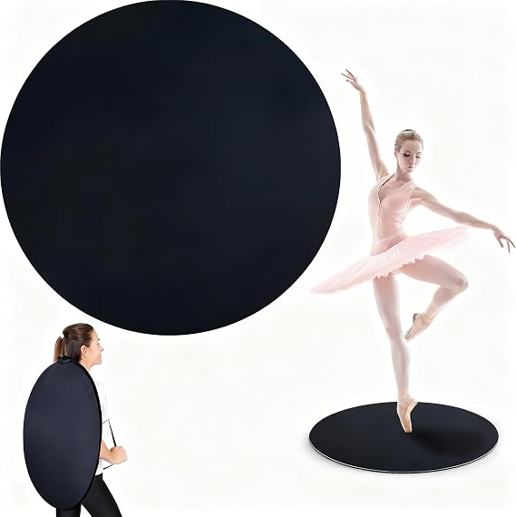 31-Inch Marley Dance Floor Mat for Home, Non-Slip PVC Portable Dance Mat for Ballet