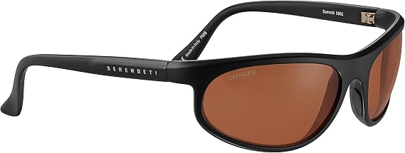 Serengeti Summit Drivers Wrap Around Sunglasses for Men - Lightweight and Comfortable Matte Black Mens Sunglasses With Mineral Glass Lenses and Photochromic UV Protection