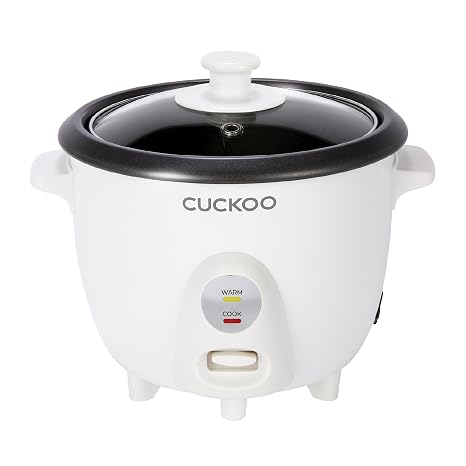 CUCKOO Rice Cooker and Warmer, 6-Cup Cooked, White, CR-0301C