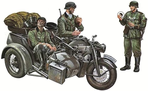 Italeri 1/35 ZUNDAPP KS750 with Sidecar,Green