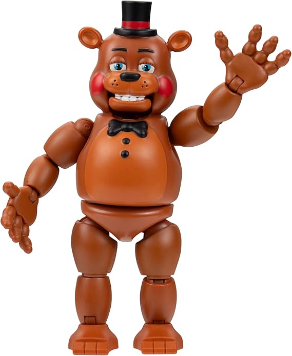 Five Nights at Freddy’s Toy Freddy - 5-Inch Articulated Figure with Jumpscare Feature and Glow-In-The-Dark Eyes