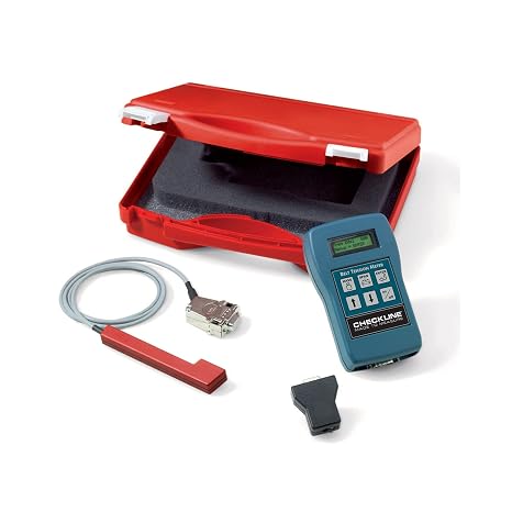 BTM-400PLUS Belt Tension Meter, Handheld Digital Belt Tension Gauge, 10-800 Hz for Flat, V & Ribbed Belts, Kit with Sensors, Battery & Hard Case, 1 Kit