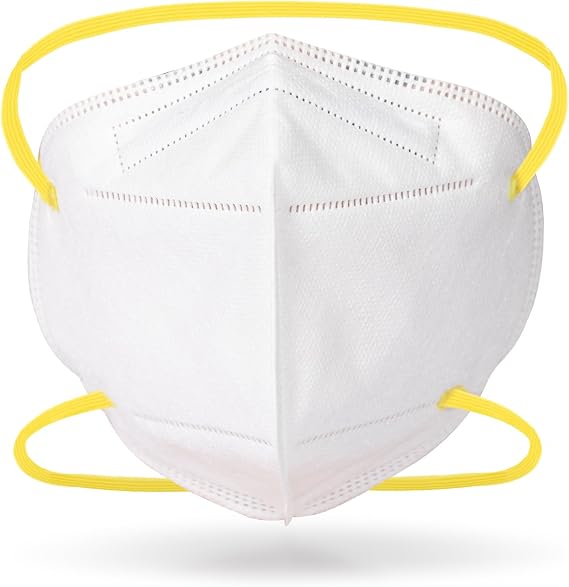 MASC Mid-America Safety Corp Made in the USA White Disposable Protective Face Mask, Flat Fold Style, 20-Pack, (Headband), Part #NFT05W-01