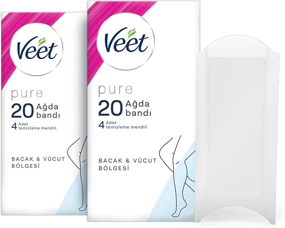 Veet Pure Hypoallergenic Waxing Tape, (2 x 20 Pieces)