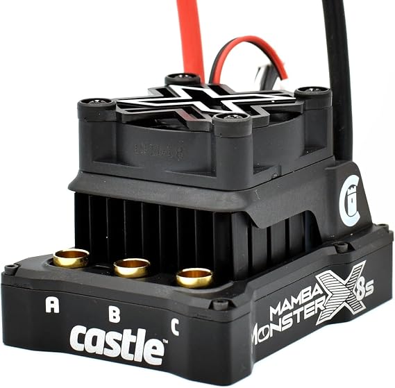 Castle Creations Sidewinder 4 Sensorless ESC & 1415 2400KV Brushless Motor Upgrade for 1/10 RC Vehicles MT Edition, Black, Green