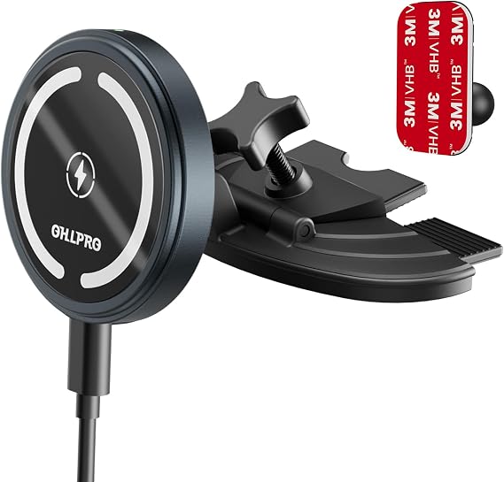 OHLPRO CD Slot Magsafe Car Mount Charger for iPhone 17 Wireless Car Charger