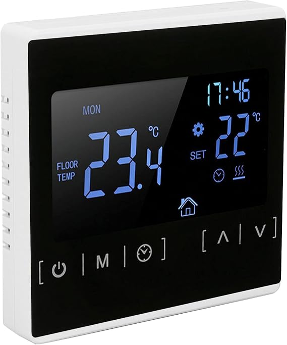 Smart Thermostat, Programmable Backlit Digital Thermostat for Home Easy to Read, Household High Accuracy Heating Cooling Dual Control Thermostats for Floor Heating