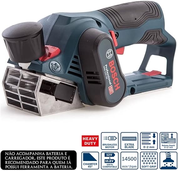 Bosch Professional GHO 12V-20 Planya (12 Volt, SOLO, Planya Genişliği: 56 mm, 14.500 dev/dak, Karton Kutuda)