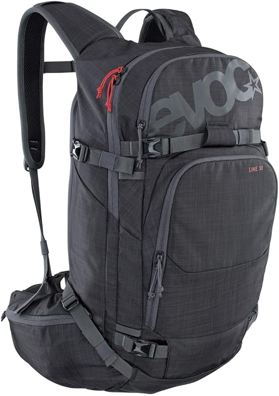EVOC LINE 30 all-mountain rucksack (NEURALITE SYSTEM, ski rack, separate avalanche compartment with emergency plan, easy-access main compartment, BODDY HUGGING)