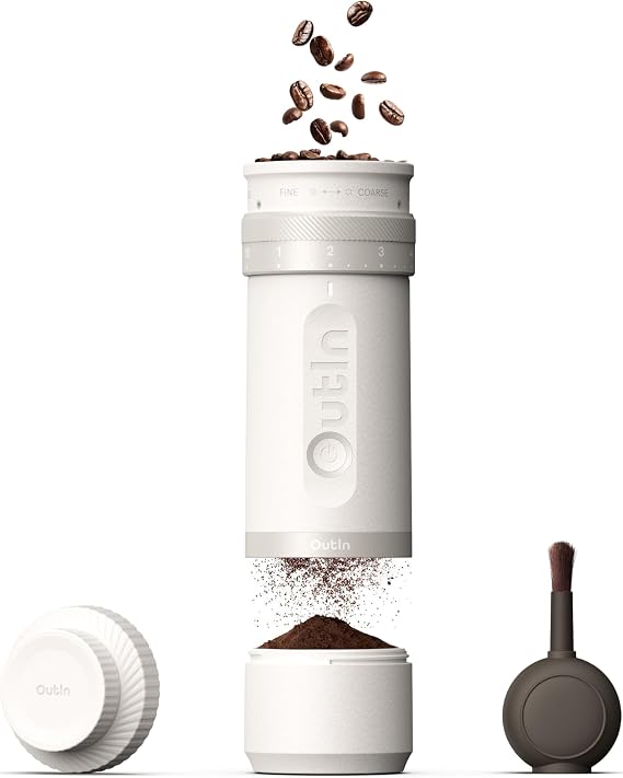 OutIn Fino Portable Electric Coffee Grinder with 28 Precise Grind Settings