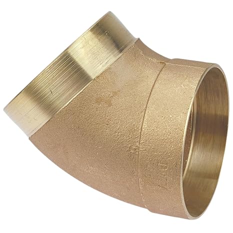 NIBCO Fig No 806-2, 4 in. Bronze DWV 45 Degree Fitting Elbow FTG x Cup, Solder