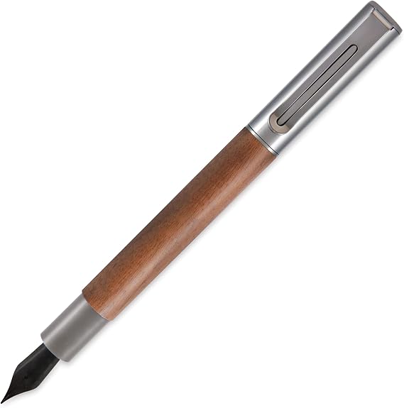 Monteverde USA Ritma Walnut Fountain Pen, Extra Fine Nib Premium Wood Barrel, Refillable Ink, Luxury Writing Instrument for Professionals and Collectors