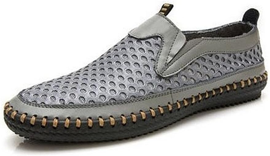 Men's Water Shoes Mesh Casual Walking Shoes Slip-On Loafers WDGray45 Grey