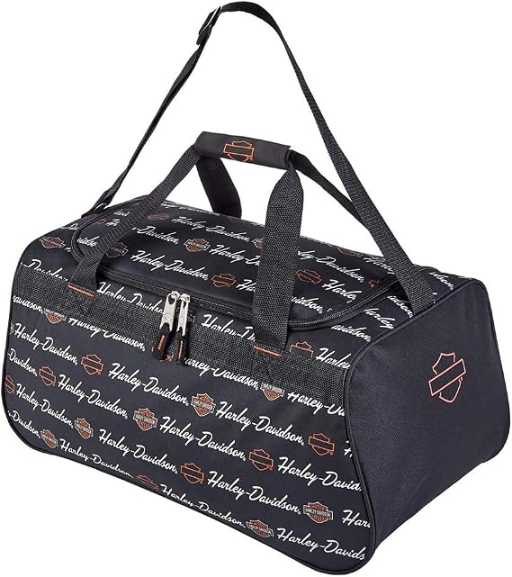 Harley-Davidson Signature Script Sports Duffel Bag w/Adjustable Strap - Black