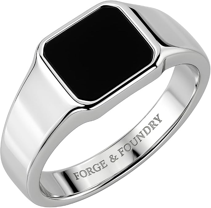 Forge & Foundry The Gentleman's Ring Men's Stainless Steel And Onyx Signet