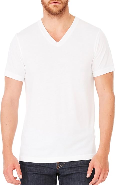 BELLA+CANVAS Unisex Triblend V-Neck T-Shirt L SLD Wht Trblnd