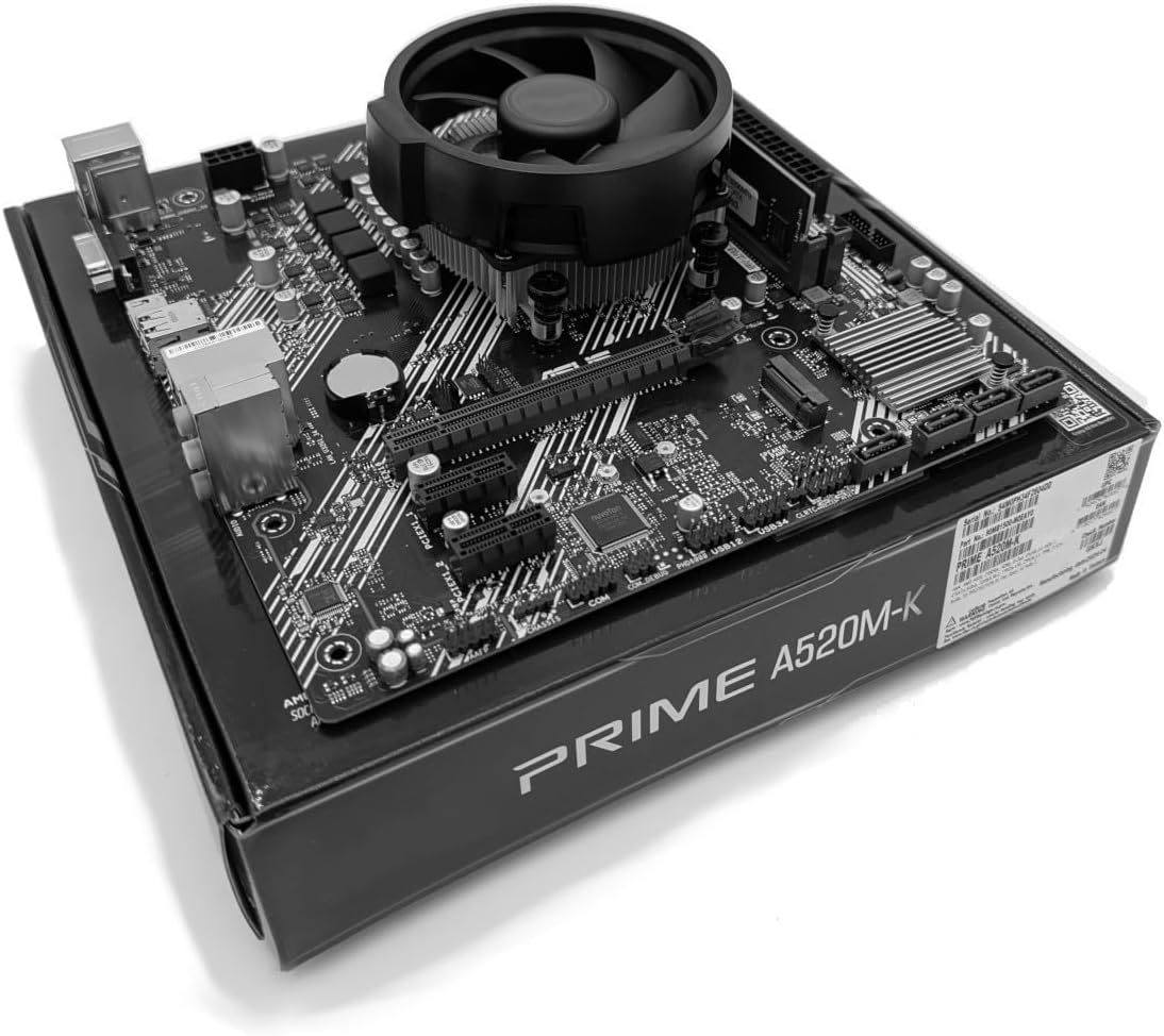 Ryzen 5 5600G 3.9Ghz Turbo 4.4Ghz Six Core CPU, Prime A520M-K Motherboard & 4GB 3000Mhz DDR4 RAM Pre-Built Bundle