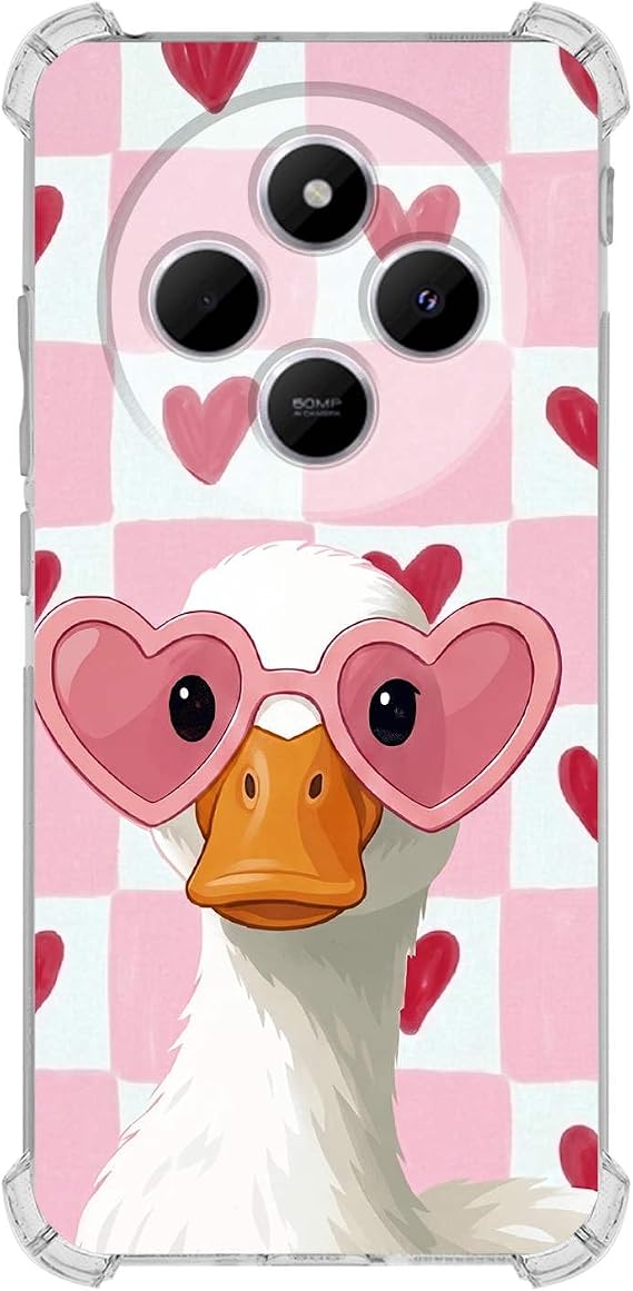 PrintiFy Redmi 14c ile Uyumlu Pembe Pötikare Serisi Göletin Gülü Tasarımlı Uv Baskılı Köşe Korumalı Antişok Kılıf