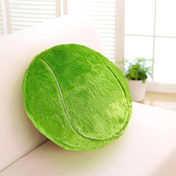 JIAHG 17.7inch Tennis Ball Shaped Throw Pillow Comfy Stuffed Plush Floor Cushion Home Decorative Back Support Couch Bed Sofa Round Cushion Hugging Pillow for Sports Event Soccer Fans Birthday