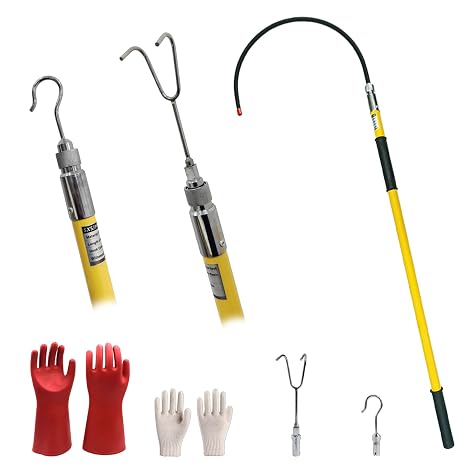 4FT Insulated Rescue Hook Withstand 35KV,UL-Certified Hotstick Rescue Hook