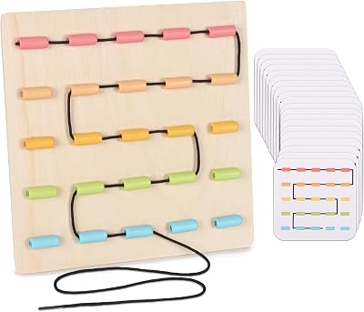 Dementia Montessori Memory Rings Threading Puzzle, Dexterity Games for Fine Motor Skills, Brain Therapy Activity for Elderly& Adults with Autism, Ideal Gift for Nursing Home & Travel