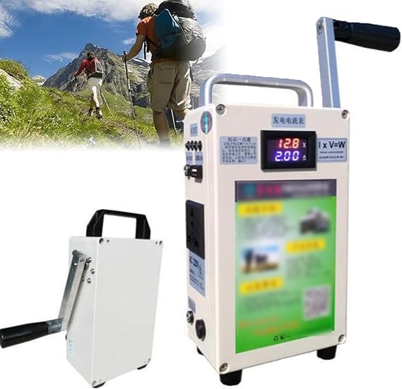 Outdoor Generator Portable Hand Crank Generator, 150W Small Hand Crank Generator, for Emergency, Camping, Sudden Power Outages,110V