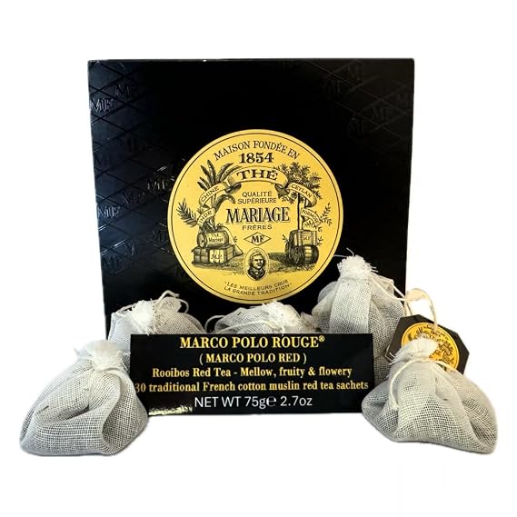 Mariage Freres Marco Polo Rouge, 30 cotton muslim tea bag sachets (1 Pack)