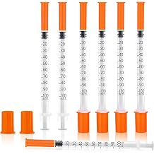 20 Pack - 1ml 8mm 31G Syringe Dispensing Measuring Tool, Sterile & Individually Sealed Multipurpose Use Plastic Syringe