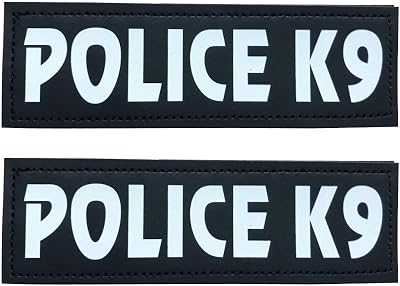 Removable Dog Patches for Vests & Harness-ReflectiveWhite Letter2 Pack
