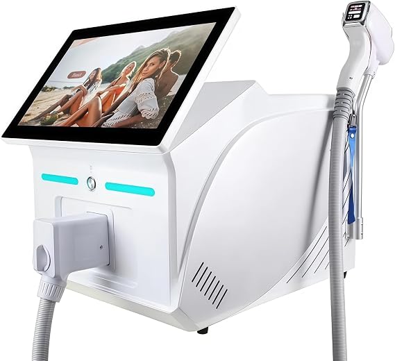 New salon level diode laser hair removal device, multi wavelength laser professional and safe hair removal, ice removal handle soothes the skin, suitable for all hair types