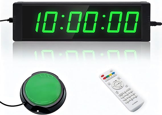 TimeRider Game Timer with Button&Buzzer,Large Digital Stopwatch Timer Clock