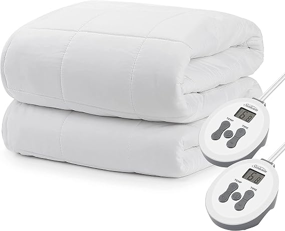 Sunbeam All Season King Premium Heated Mattress Pad with 2 Heating Digital Controllers