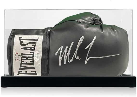 Mike Tyson Signed Black Boxing Glove. Display Case, One-Size