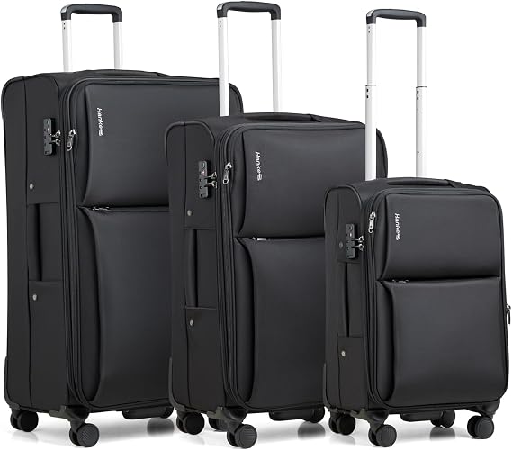 Hanke Luggage Set, 3 Piece 20/24/28 Inch Suitcases with Garment Compartment