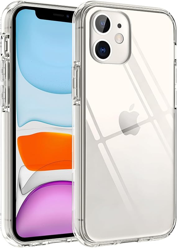 Minesk iPhone 11 ile Uyumlu Crystal Clear (Ultra Şeffaf Silikon) Kılıf Arkası Sert Polikarbonat Kenarları Yumuşak TPU Darbe Emici iç Hava Yastığı Destekli Kapak (11)