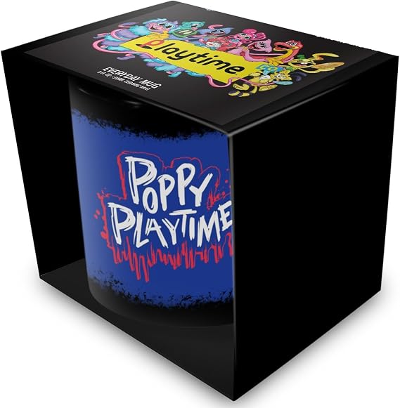 Pyramid International Poppy Playtime (Playtime) Black Mug, Official Licensed Ceramic Mug 315Ml / 11oz, Coffee Mug, Tea Cup Drinkware for Home Office Desk, Fan Gift