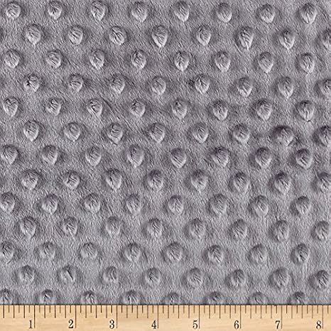 Fabric Charcoal Yard Minky Plush Dot