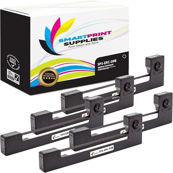 Compatible ERC-09B Black Ribbon Cartridge for M150 M160 M161 M163 M164 M180 M181 M182 M183 M185 M190 M191 M192 M195, HX-20 HX-40, P-40 Impact Printer 5M Characters (5 Pack)