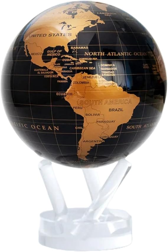 MOVA Self Rotating Globe, Jet Black and Gold Signature (6")